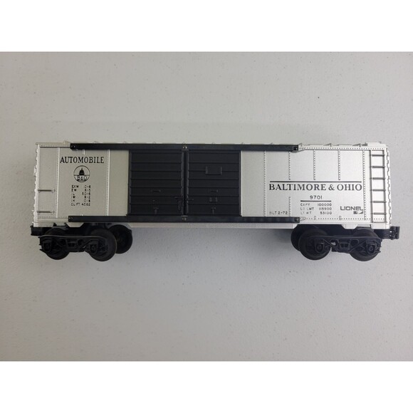 Lionel Trains B & O Autocar Boxcar #6-9701 O Gauge Vintage SILVER & BLACK - Picture 1 of 15